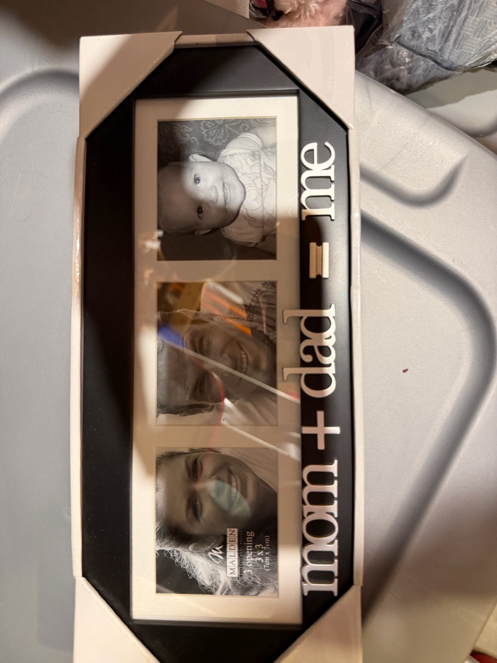Malden Mom + Dad + Me Photo Frame - Black and White